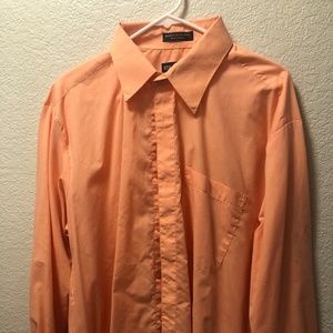 Milano LS Orange/Peach Dress Shirt - XL